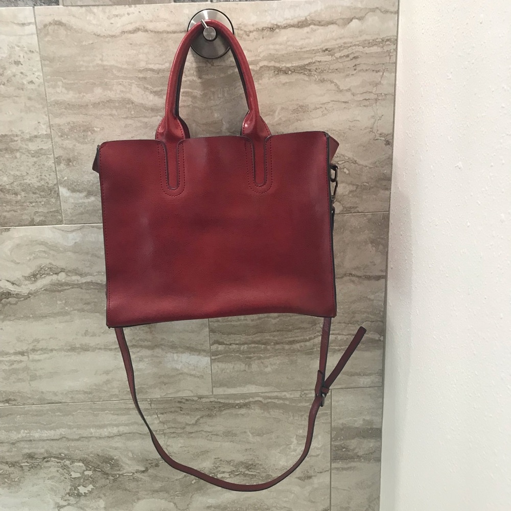 Leather Red Crossbody Hand Bag